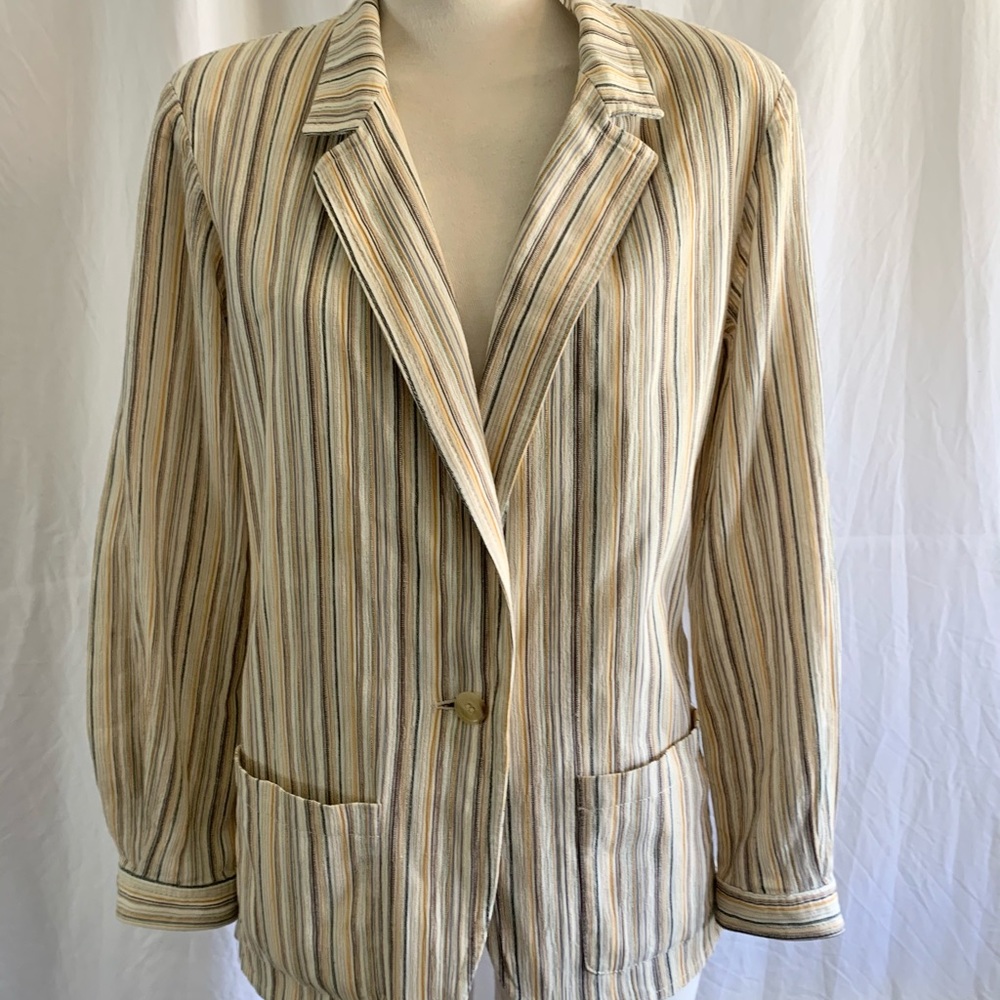 Vintage striped Jaeger blazer tie 12 70s 80s - Picture 2 of 5
